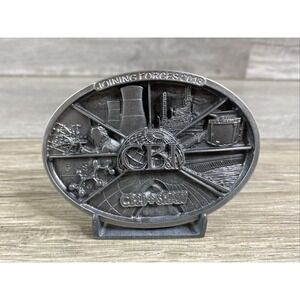 CBI + Shaw Joining Forces 2013 Commemorative Belt Buckle W/ Stand Made in USA